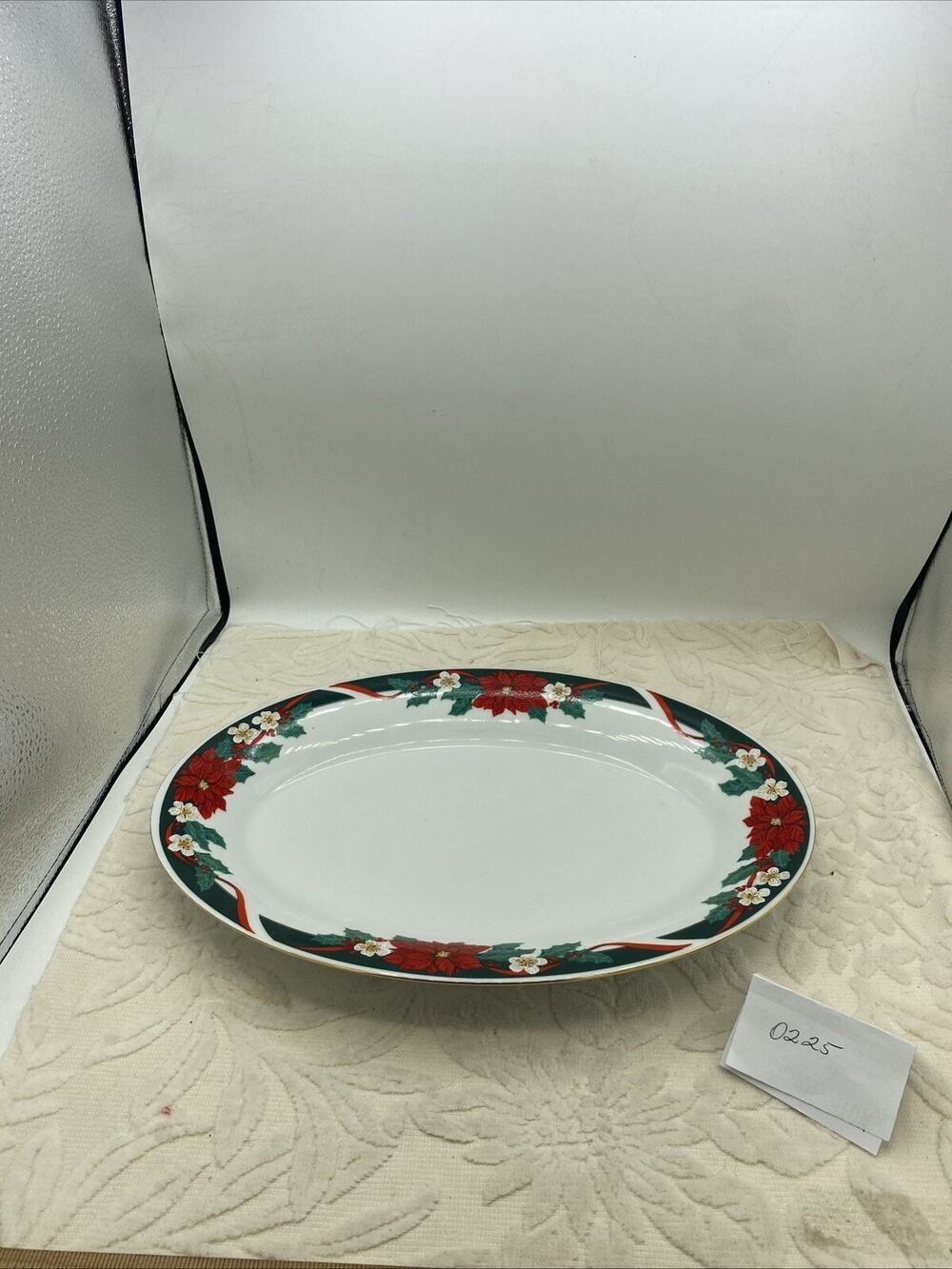 Deck The Halls Christmas Tienshan Fine China Oval Serving Platter 14"
